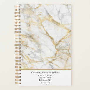 Agenda Personaliza mármol de oro blanco gris para negocio