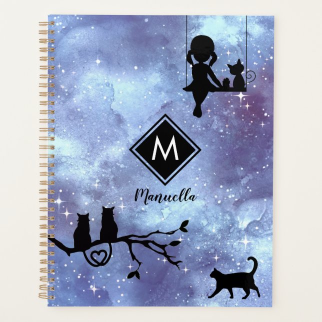 Agenda Personalizable Chica de la galaxia azul de la Mari (Anverso)