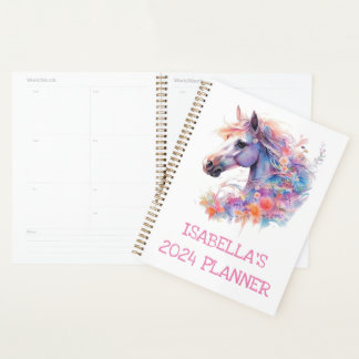 Agenda Personalizable de caballos florales