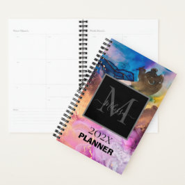 Agenda Personalizable de Monograma Marcado colorido