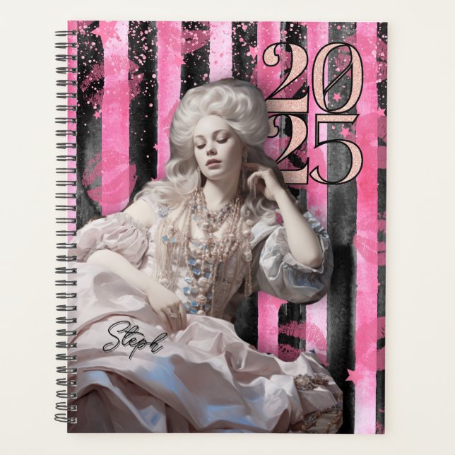 Agenda Personalizable de rosa caliente Marie Antoinette i (Anverso)