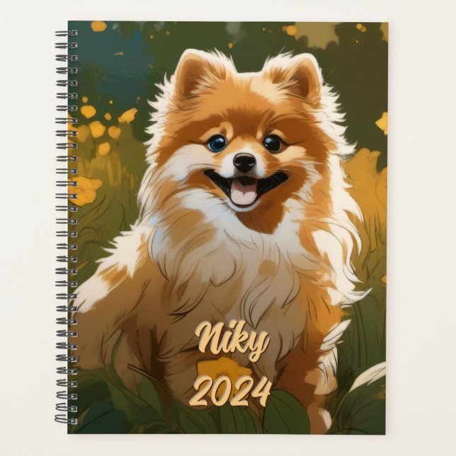 Agenda Personalizable feliz de Pomerania (Anverso)