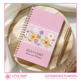 Agenda Personalizable floral rosa