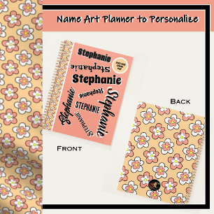 Agenda Personalizable floral rosa y rosa