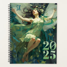 Agenda Personalizable Green Fairy Hardcover Spirner Plann