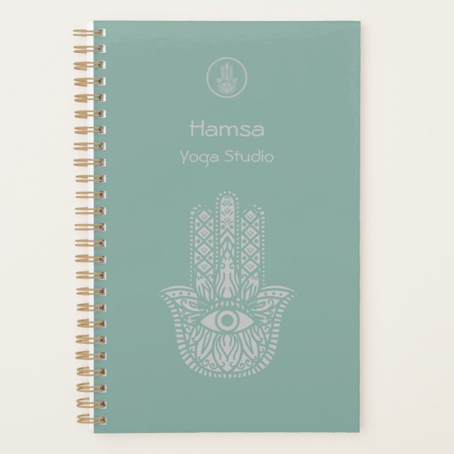 Agenda Personalizable Hamsa del Estudio de Yoga Verde Sea (Anverso)