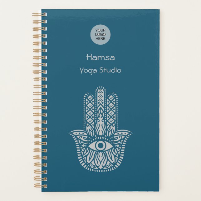 Agenda Personalizable Hamsa, estudio de yoga verde verde  (Anverso)