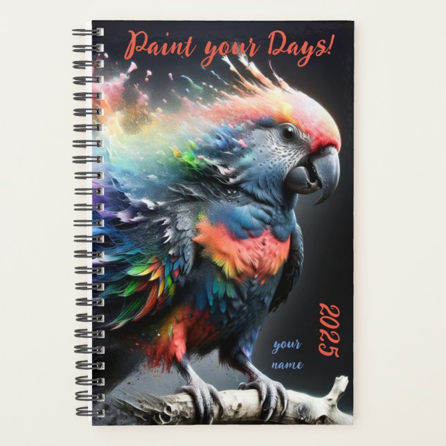 Agenda Personalizable "Loro multicolor" (Anverso)