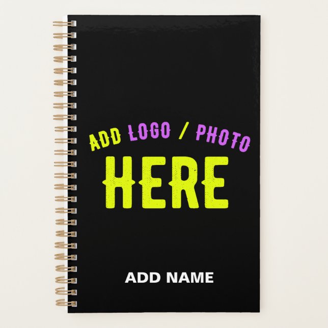 AGENDA PERSONALIZABLE MODERNO ESTILO NEGRO VERIFICADO MAR (Anverso)