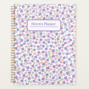 Agenda Personalizable morado planner floral