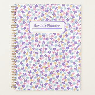 Agenda Personalizable morado planner floral