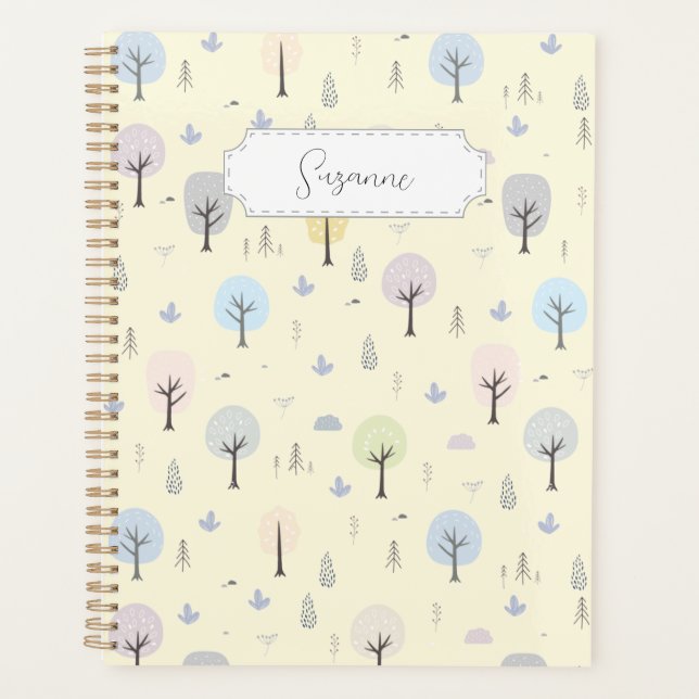 Agenda Personalizable Patrón de bosque escandinavo sin pr (Anverso)