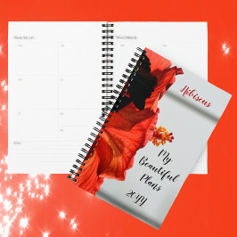 Agenda Personalizable Red Hibiscus Flower Beautiful Plane