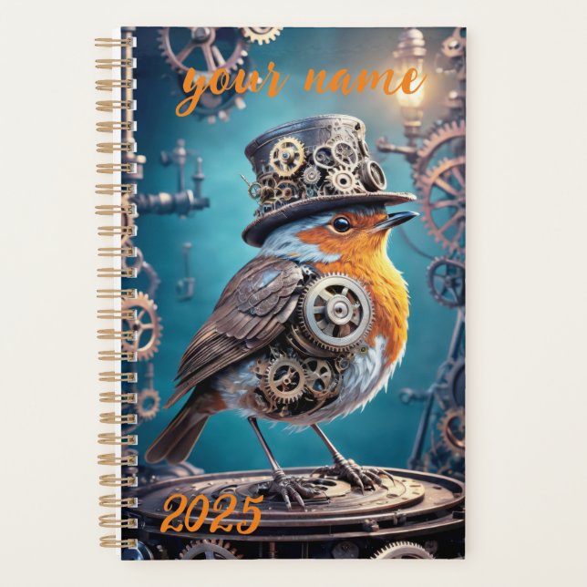 Agenda Personalizable - "Robin Steampunk" (Anverso)
