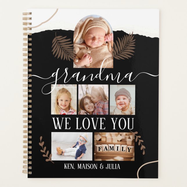 Agenda Personalización de la abuelita de Collage de fotos (Anverso)
