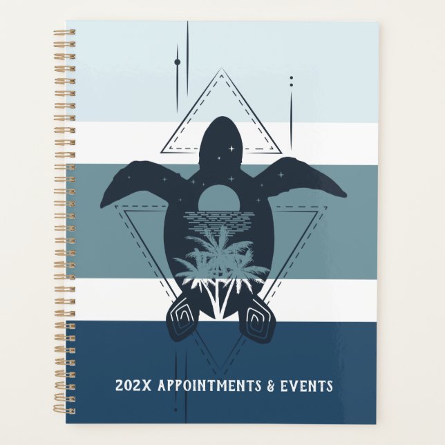 Agenda Personalización de la tortuga geométrica moderna (Anverso)