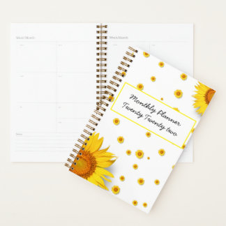 Agenda Personalización del tema girasol Mensual Planner