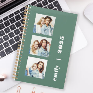 Agenda Personalizado 3-Fotos Eucalipto Verde 2025