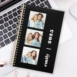 Agenda Personalizado 3-Fotos Negro Blanco 2025