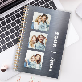 Agenda Personalizado 3-Photo Silver Brushed Metalizado 20