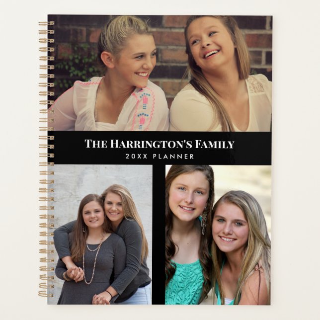 Agenda Personalizado 3 secciones Collage de fotos de fami (Anverso)
