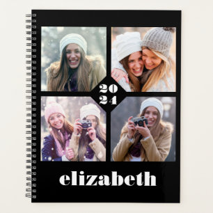 Agenda Personalizado 4-Fotos Negro Blanco 2024