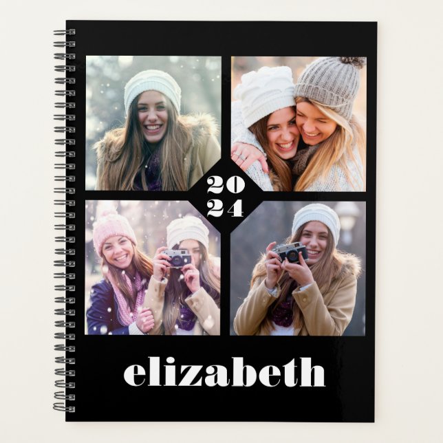Agenda Personalizado 4-Photo Personalized Black White 202 (Anverso)