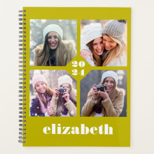 Agenda Personalizado 4-Photo Personalized Chartreuse 2024