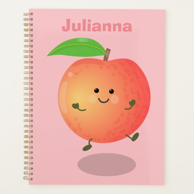 Agenda Personalizado amarillo de melocotón alegre (Anverso)