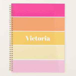 Agenda Personalizado amarillo rosa Bandas de bloques de c