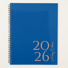 Agenda Personalizado azul real minimalista