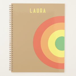 Agenda personalizado blanco arcoiris rosa, mocha marrón