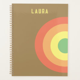 Agenda personalizado blanco arcoiris rosa, mocha marrón