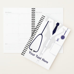 Agenda Personalizado blanco macho de abrigo médico médica