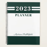 Agenda Personalizado blanco verde moderno personalizado 2<br><div class="desc">Moderno Personalizado Blanco Verde Personalizado 2024 Planner</div>