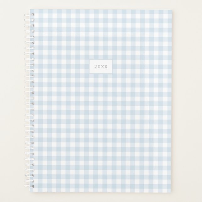 Agenda Personalizado Blue Gingham Year Planner (Anverso)