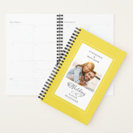 Agenda Personalizado boda foto amarillo blanco elegante g