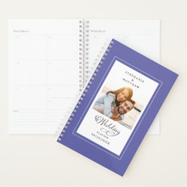 Agenda Personalizado boda Foto Periwinkle Elegant Script
