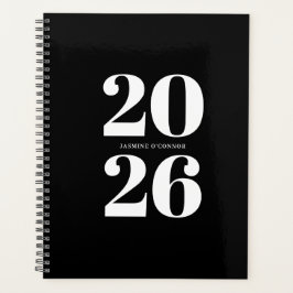 Agenda Personalizado Business Planner Black White Organiz