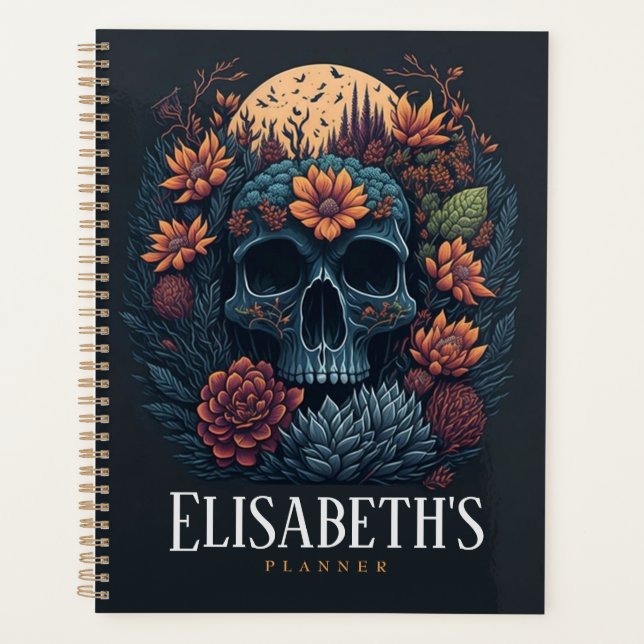 Agenda Personalizado Cactus de flor de sol desierto Cráne (Anverso)