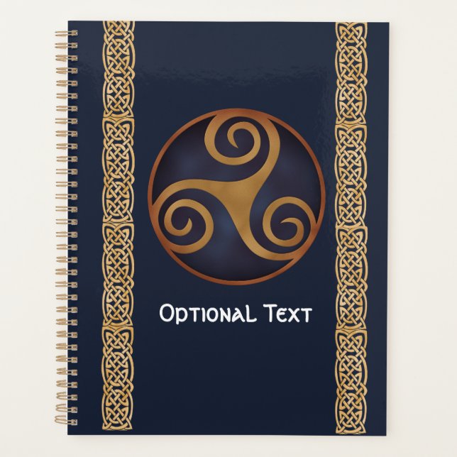 Agenda Personalizado Celtic Triskelion (Azul) (Anverso)