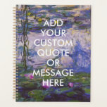 Agenda Personalizado Cita Monet Water Lilies<br><div class="desc">Crear su propio portátil Personalizado de presupuesto Monet Water Lilies Planner</div>