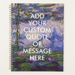 Agenda Personalizado Cita Monet Water Lilies<br><div class="desc">Crear su propio portátil Personalizado de presupuesto Monet Water Lilies Planner</div>