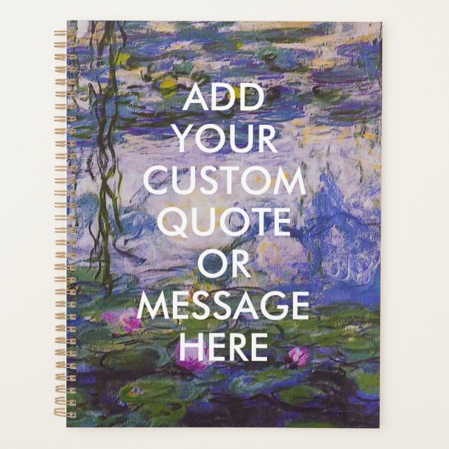 Agenda Personalizado Cita Monet Water Lilies (Anverso)