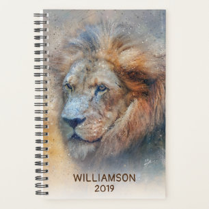 Agenda Personalizado Colores de agua modernos de leones a
