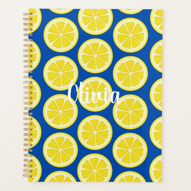 Agenda Personalizado Colorful Lemon Fruit Print (Anverso)
