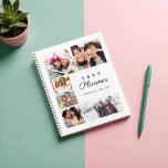 Agenda Personalizado Corazón Múltiple Collage de fotos Bl<br><div class="desc">Especial, memorable planificador de múltiples fotos de la universidad. El diseño presenta un diseño de 6 cuadros de fotos para mostrar sus propias fotos de hermanas especiales. "El planificador se muestra en una tipografía elegante. Una forma de corazón simple se muestra sobre una de las fotos. El lado inverso presenta...</div>