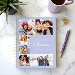 Agenda Personalizado Corazón Múltiple Collage de fotos Pú<br><div class="desc">Especial, memorable planificador de múltiples fotos de la universidad. El diseño presenta un diseño de 6 cuadros de fotos para mostrar sus propias fotos de hermanas especiales. "El planificador se muestra en una tipografía elegante. Una forma de corazón simple se muestra sobre una de las fotos. El lado inverso presenta...</div>