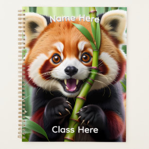 Agenda Personalizado Cute estilo Kawaii Panda Rojo