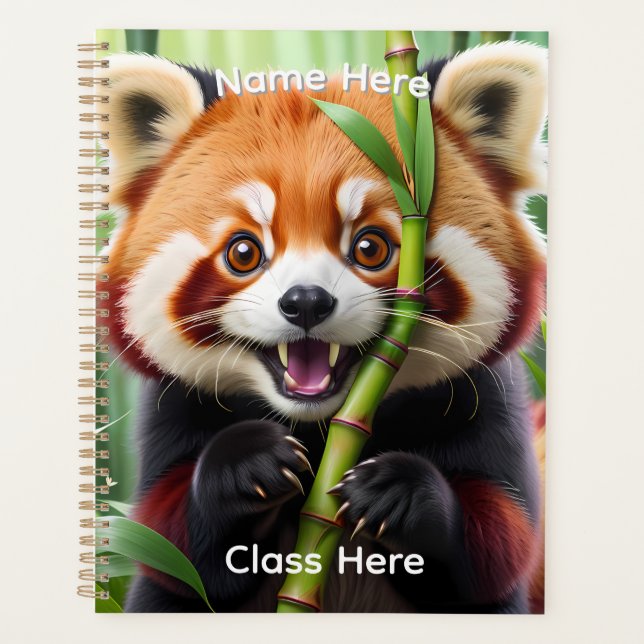 Agenda Personalizado Cute estilo Kawaii Panda Rojo  (Anverso)